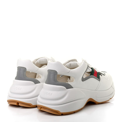 Gucci Demetra Web Mens Rhyton Cut Out Sneakers 8.5 Great White Grey 4 of 7