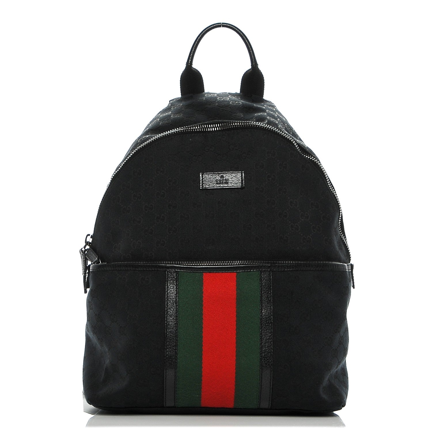 Gucci GG Monogram Web Medium Classic Backpack Black 1 of 6