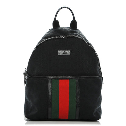 Gucci GG Monogram Web Medium Classic Backpack Black 1 of 6