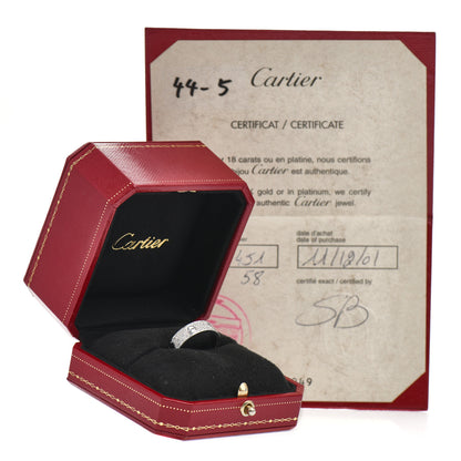 Cartier 18K White Gold Diamond 6mm LOVE Paved Ring 58 8.25 5 of 5