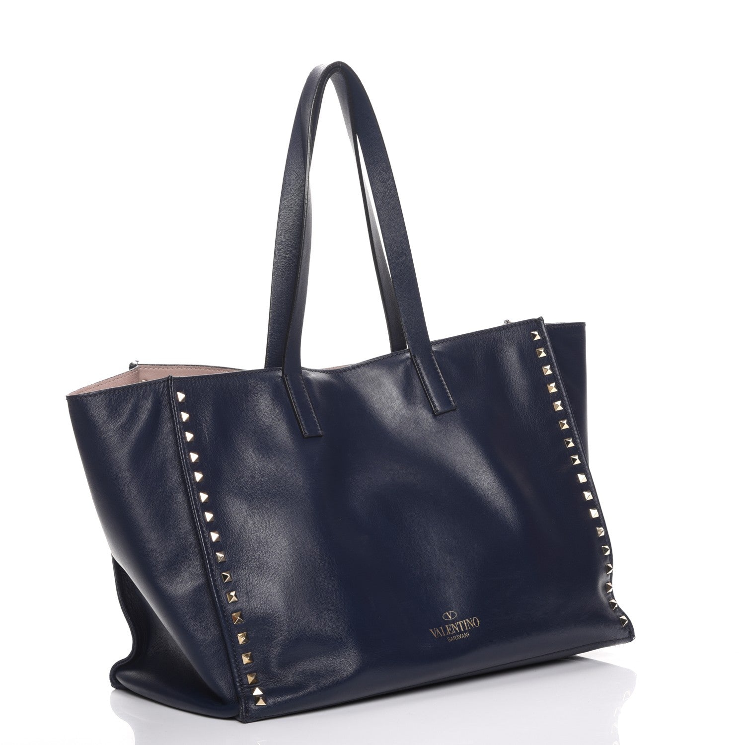 Valentino Garavani Nappa Medium Rockstud Soft Tote Marine 3 of 7