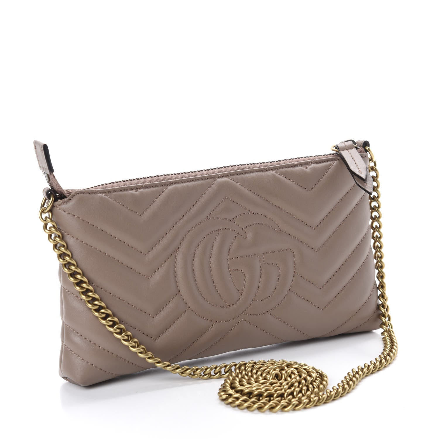 Gucci Calfskin Matelasse Mini GG Marmont Chain Bag Porcelain Rose 3 of 11