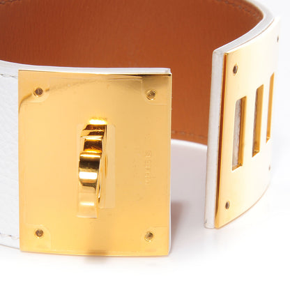 Hermes Epsom Kelly Dog Bracelet White 5 of 6