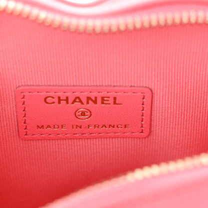 Chanel Lambskin Quilted CC In Love Heart Clutch With Chain Pink 6 of 11
