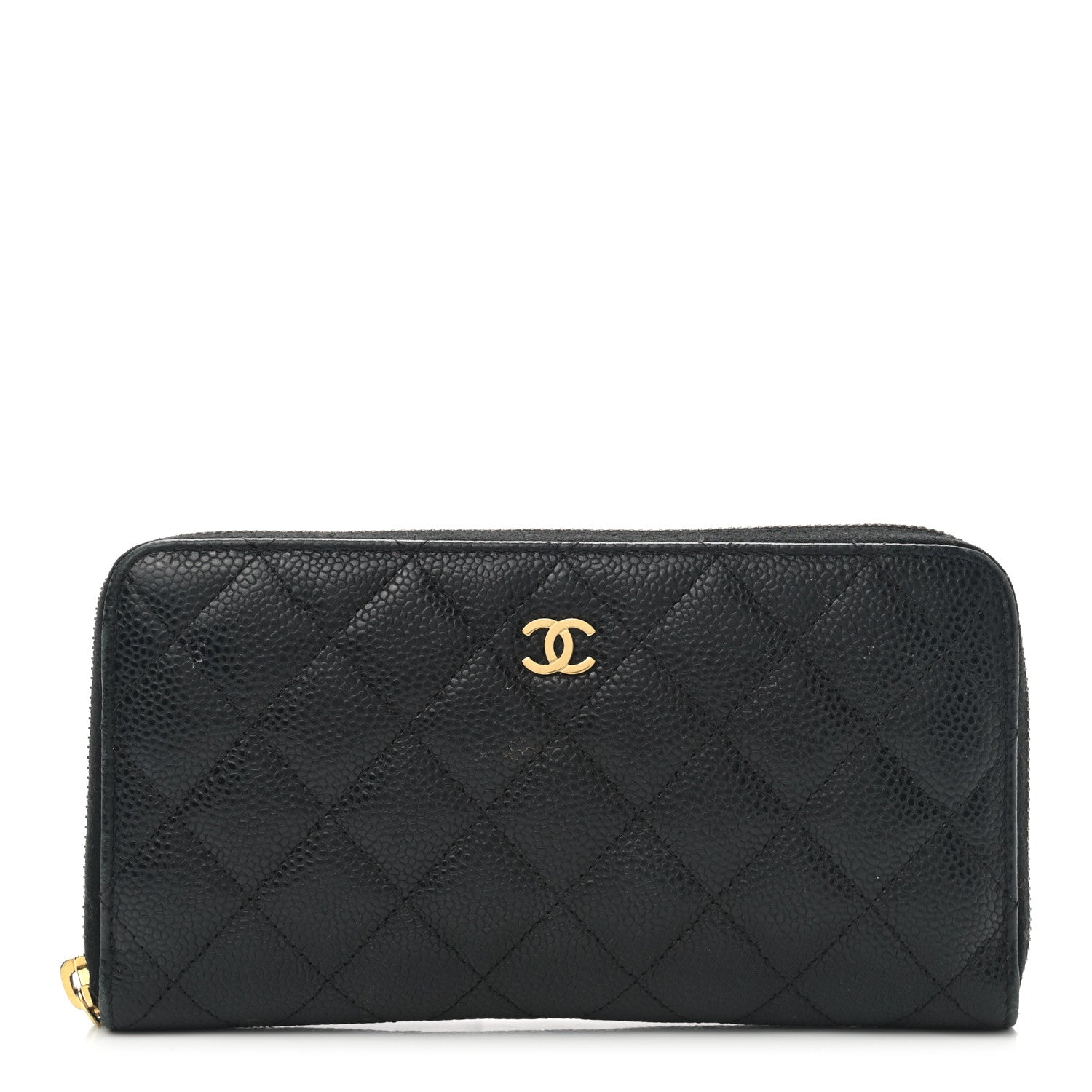 Chanel Caviar Quilted Large Gusset Zip Around Wallet Black 1 of 10