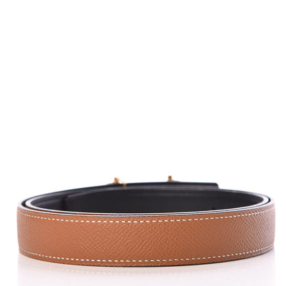 Hermes Swift Epsom 24mm Gamma Belt 80 Black Gold 3 of 7