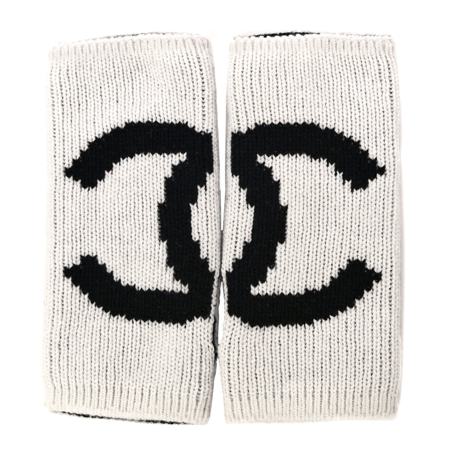 Cashmere CC Fingerless Gloves White Black