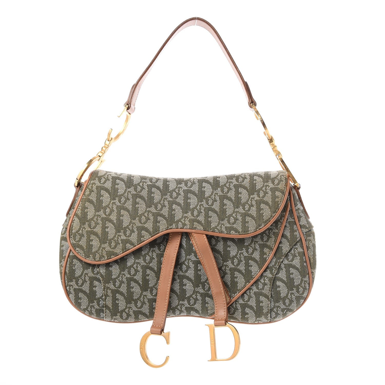 Christian Dior Monogram Double Saddle Bag Green 1 of 8