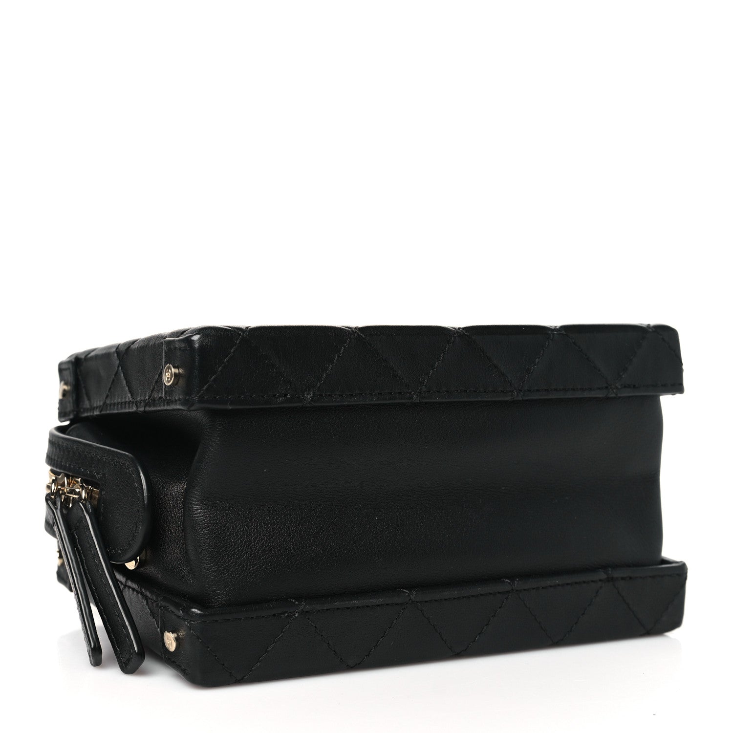 Chanel Calfskin Quilted Small Studded Square Vanity Case Black 4 of 10