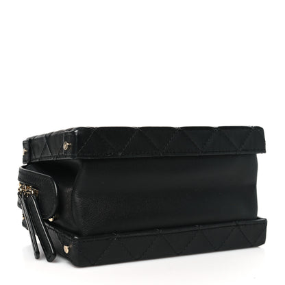Chanel Calfskin Quilted Small Studded Square Vanity Case Black 4 of 10