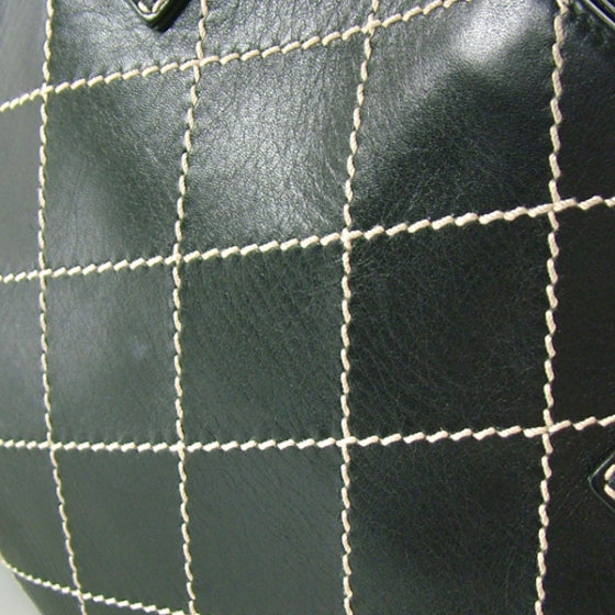 Leathter Quilted Surpique Tote Black