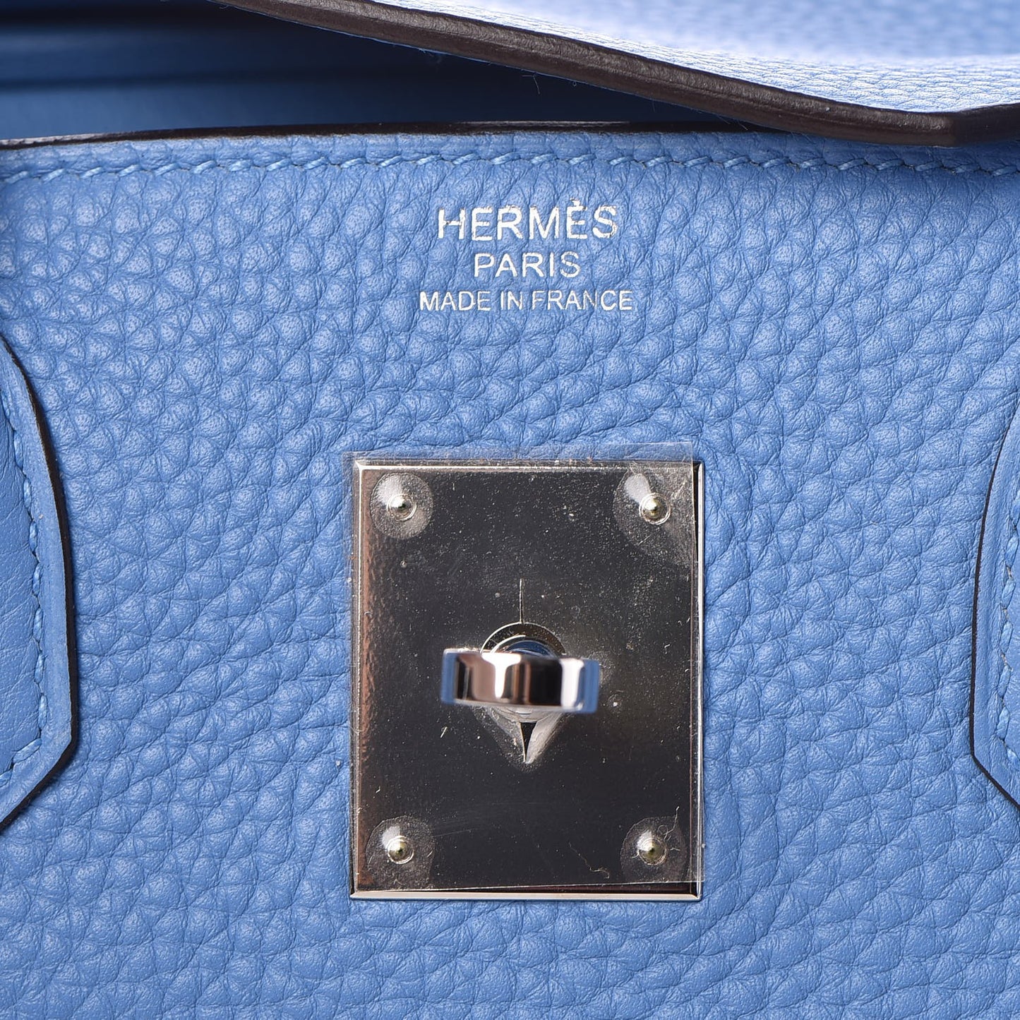 Taurillon Clemence Birkin 30 Bleu Paradis