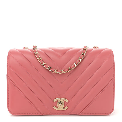 Chanel Calfskin Chevron Quilted Mini Statement Flap Pink 1 of 10