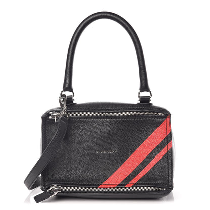 Givenchy Sugar Goatskin Striped Small Pandora Red Black 1 of 12