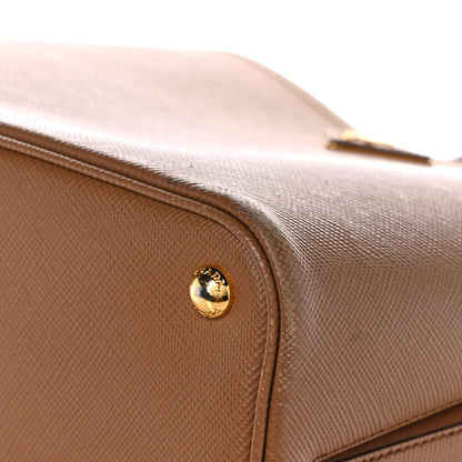 Prada Saffiano Cuir Medium Panier Bucket Bag Caramel Papaya 8 of 13