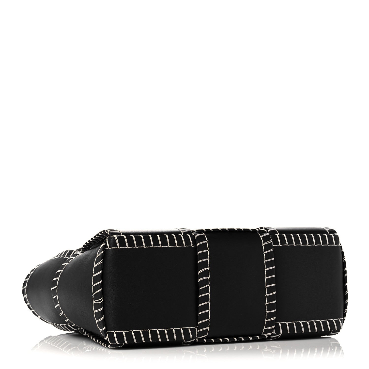 Bottega Veneta Nappa Maxi Intrecciato Overlock Stitched Small Arco Tote Black Silver 5 of 8