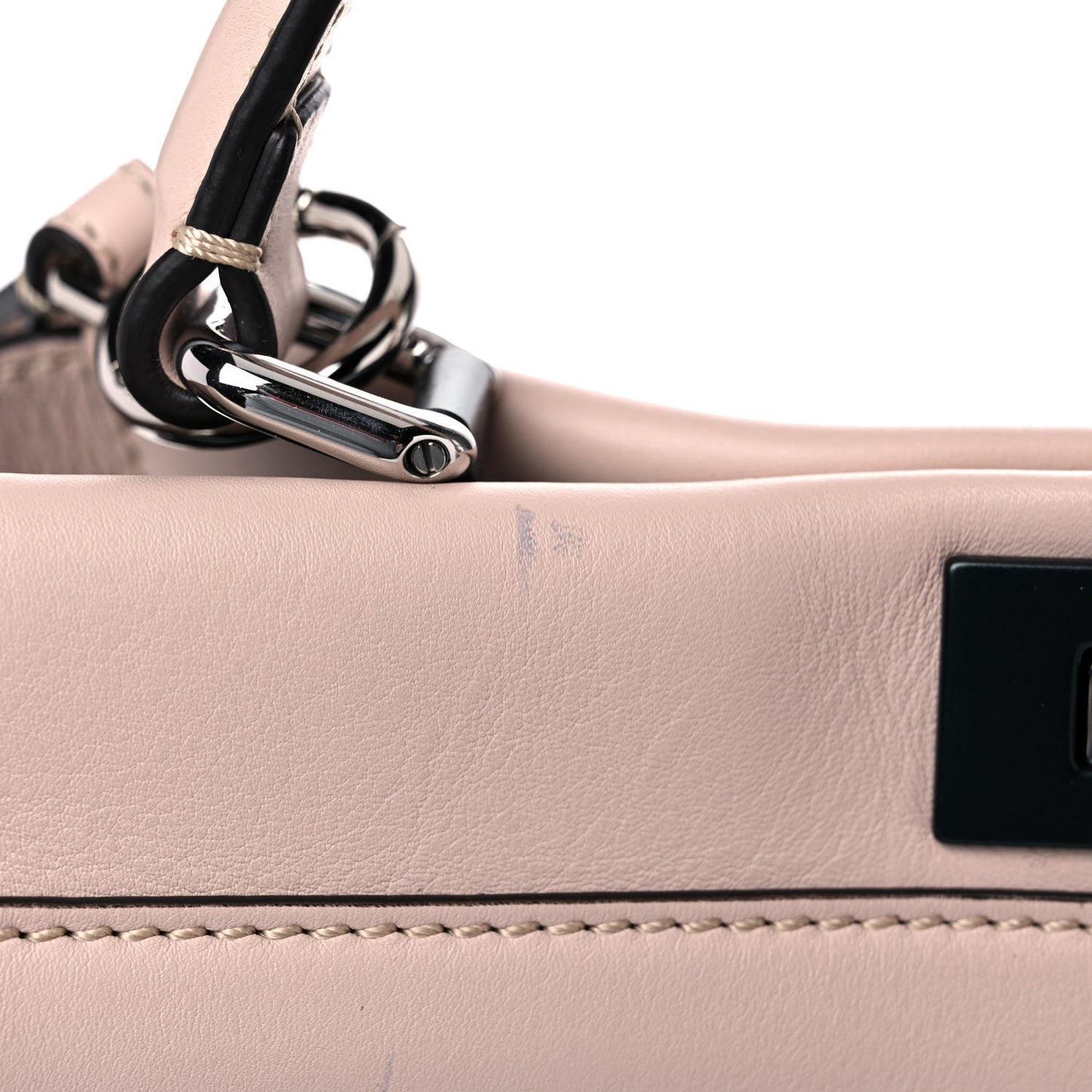 Vitello Seta Shiny Nappa Medium Peekaboo Iconic Satchel Soap Opale