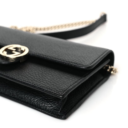Gucci Dollar Calfskin Interlocking G Chain Wallet Black 8 of 8