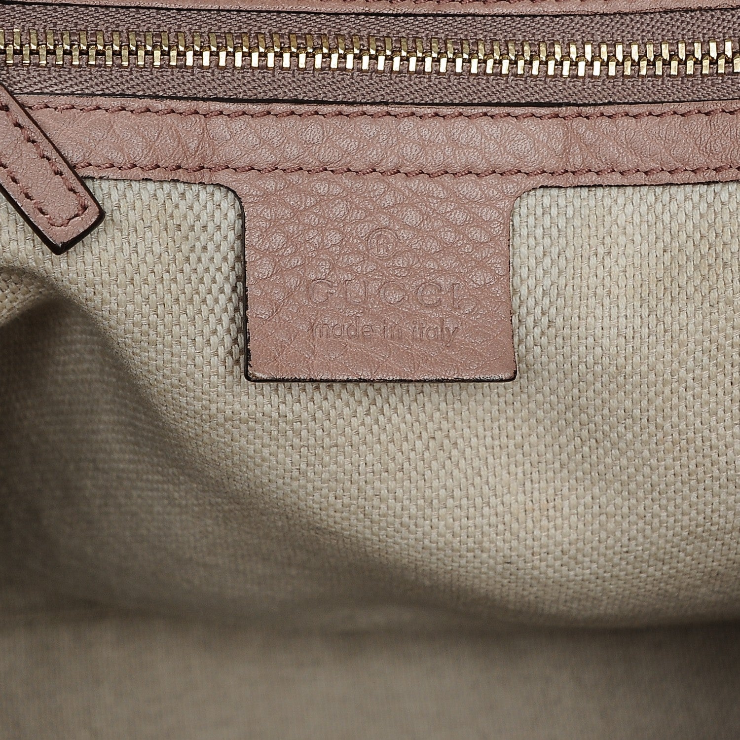 Gucci Pebbled Calfskin Medium Soho Chain Shoulder Bag Dark Cipria 6 of 6
