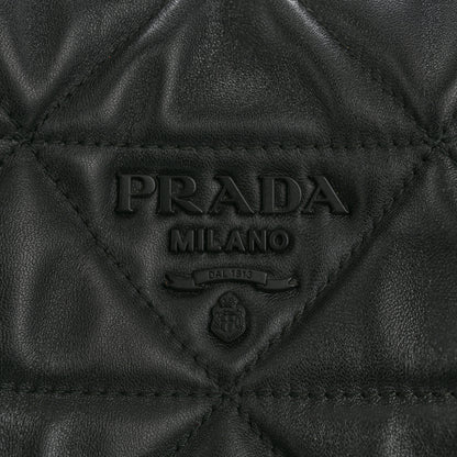 Prada Nappa Quilted Monochrome Chain Tote Bag Black 11 of 13