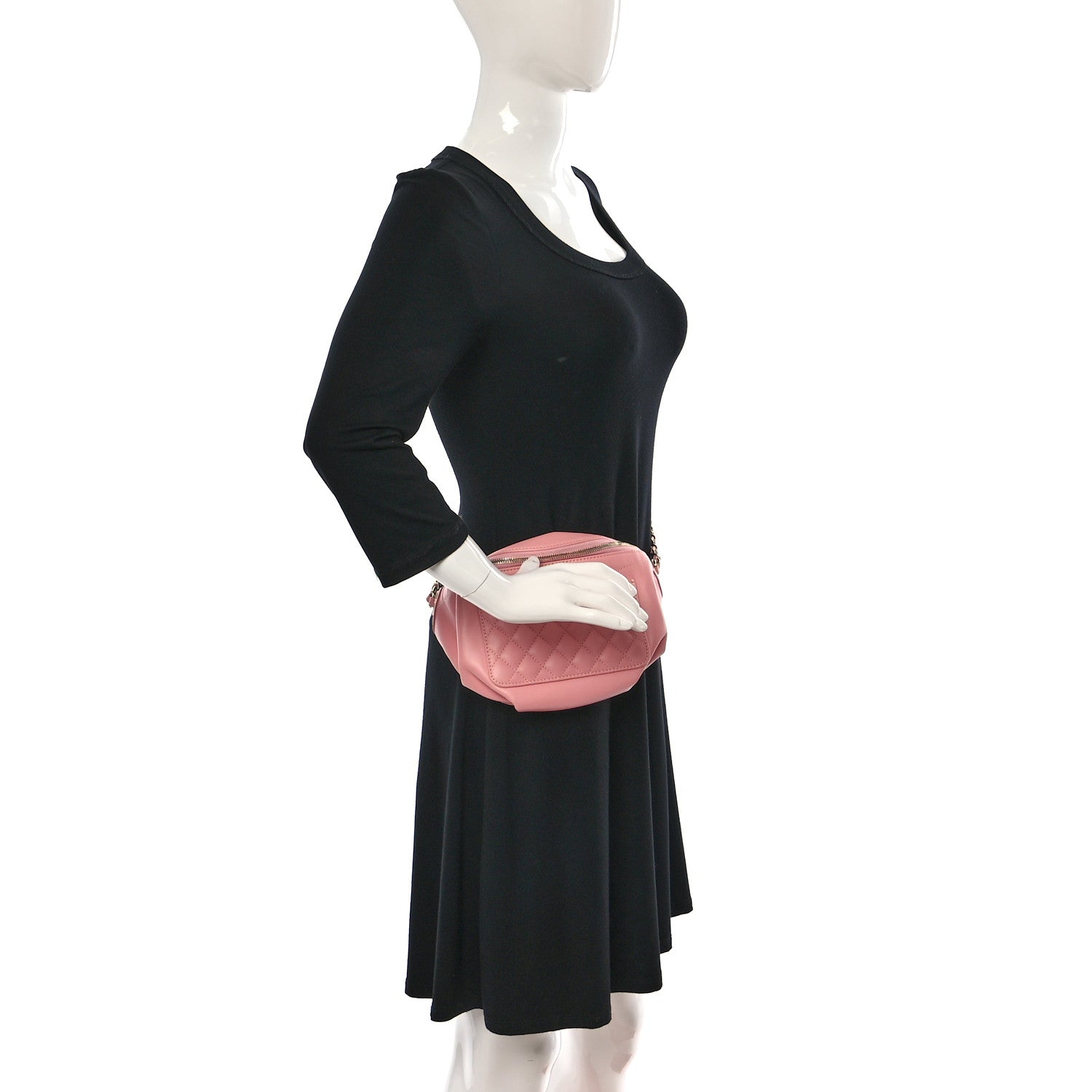 Chanel Lambskin Quilted Waist Belt Bag Pink 2 of 10