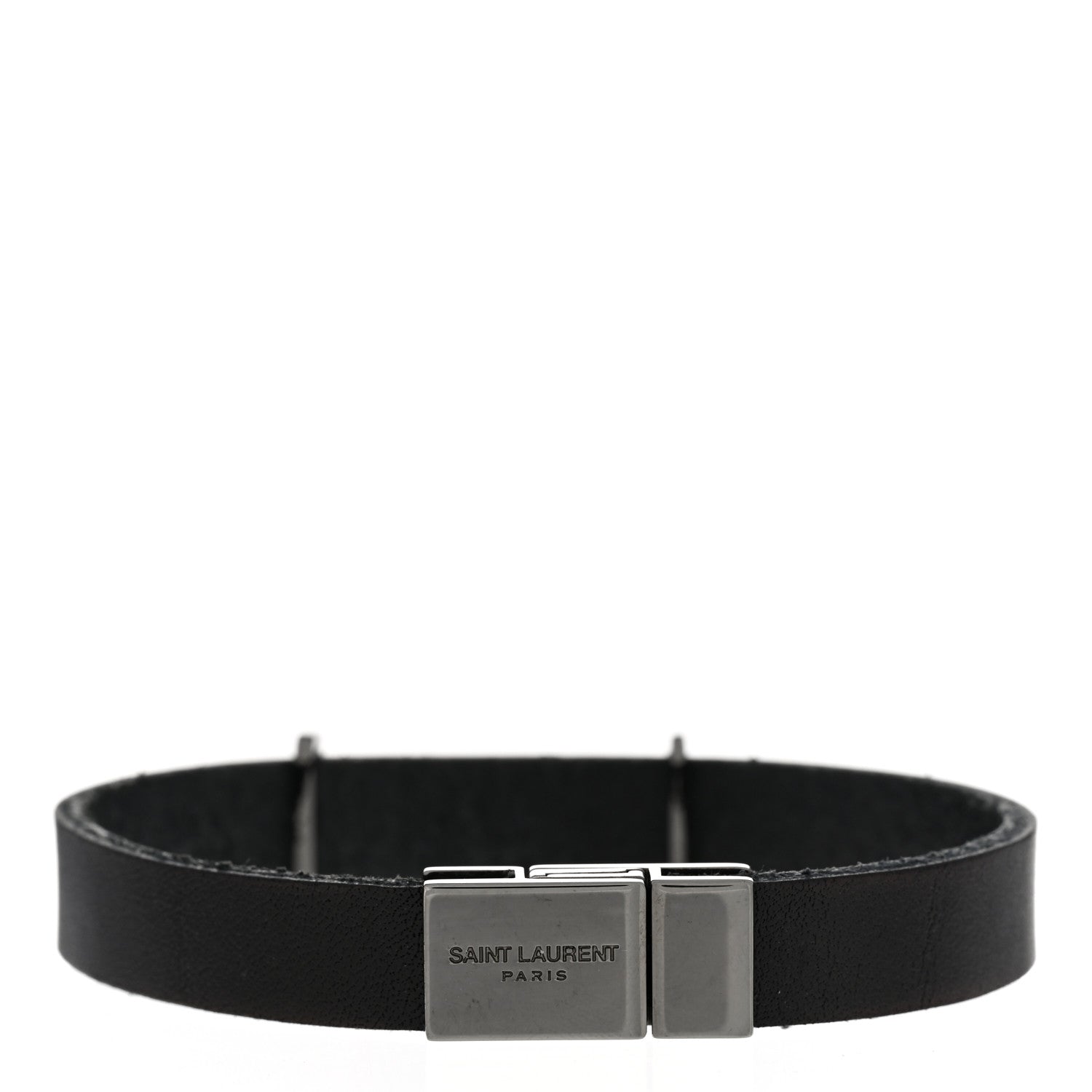 Saint Laurent Calfskin Monogram Bracelet M Black 3 of 4