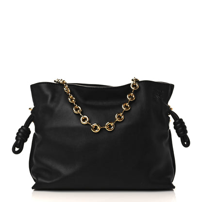 Loewe Nappa Calfskin Mini Flamenco Knot Clutch With Chain Black 1 of 9