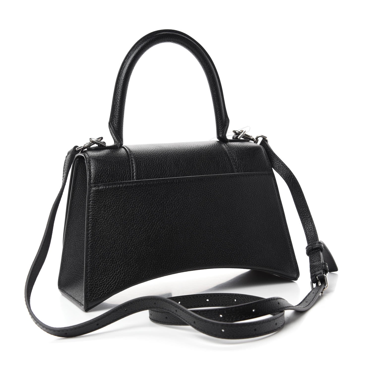 Balenciaga Grained Calfskin Small Hourglass Top Handle Bag Black 3 of 11