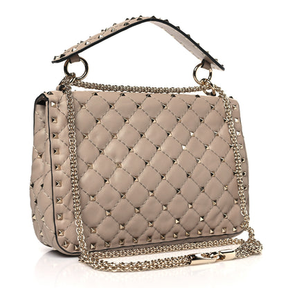 Valentino Garavani Lambskin Medium Rockstud Spike Shoulder Bag Poudre 3 of 8