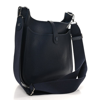 Hermes Taurillon Clemence Evelyne III PM Bleu Nuit 3 of 10