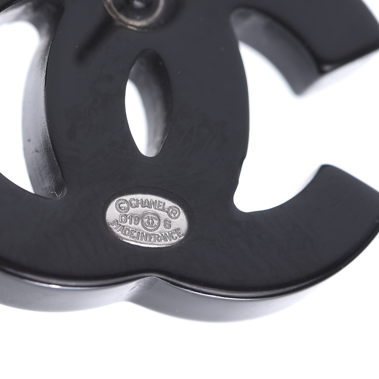 Chanel Resin Pearl CC Earrings Black 4 of 4