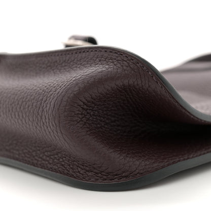 Hermes Taurillon Clemence Verso Halzan 25 Rouge Sellier Bleu Saphir 9 of 9