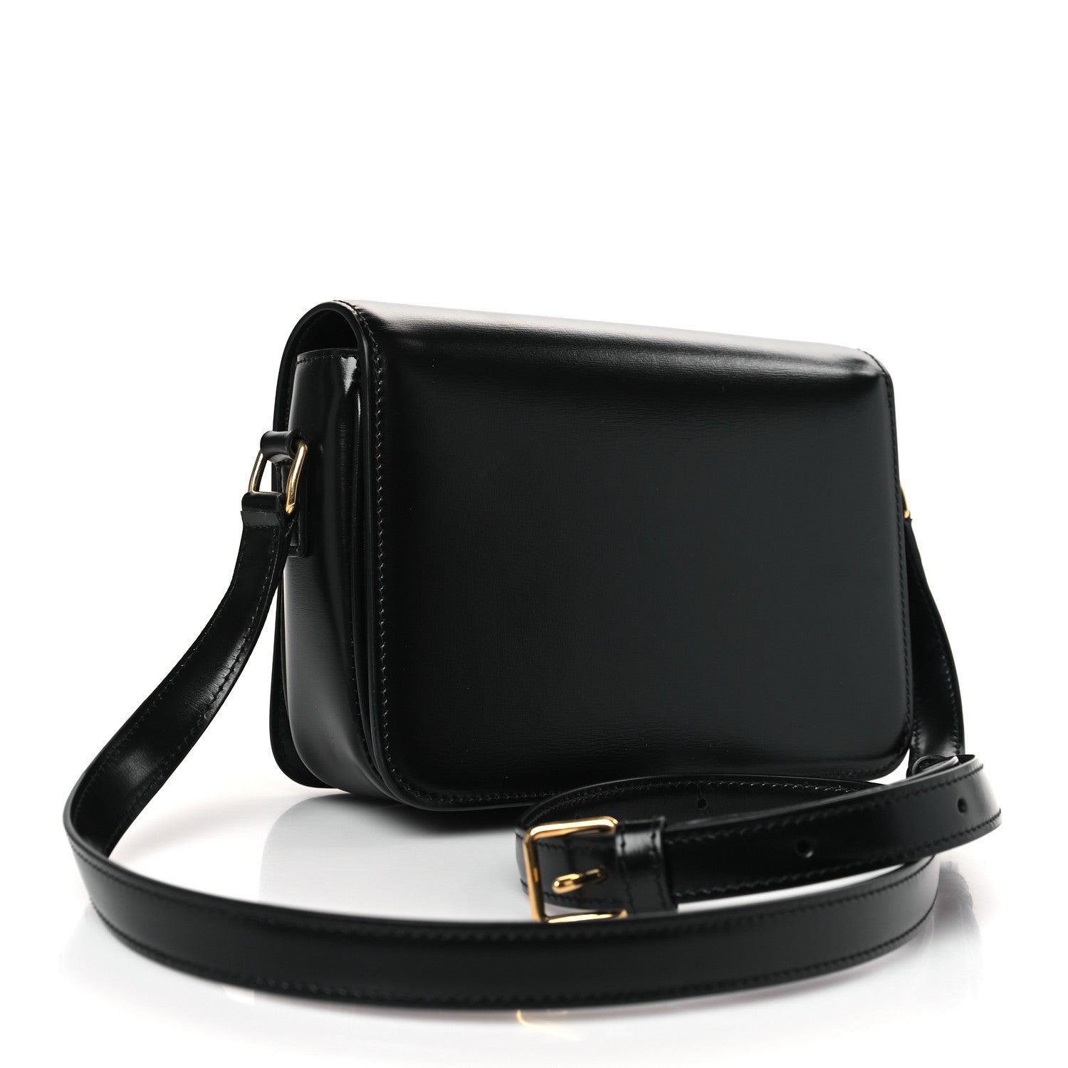 Celine Shiny Calfskin Teen Triomphe Black 3 of 10