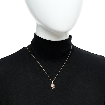 Cartier 18K Pink Gold Diamond Logo Pendant Necklace 2 of 5