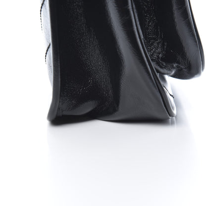 Saint Laurent Crinkled Calfskin Matelasse Monogram Medium Niki Chain Satchel Black 10 of 11