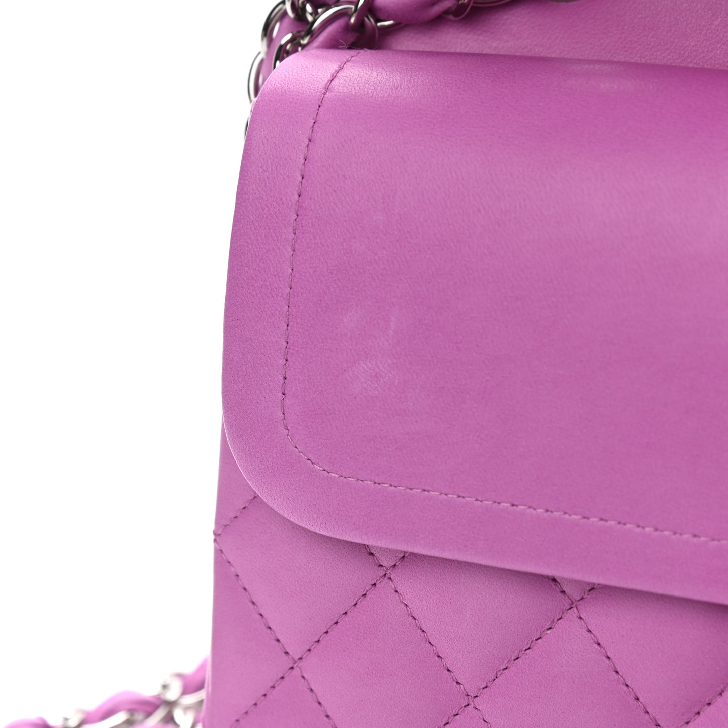 Lambskin Quilted Medium Double Flap Pink
