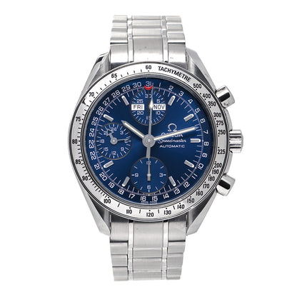Omega Stainless Steel 39mm Speedmaster Triple Calendar Chronograph Automatic Watch Blue 3523.80 1 of 8