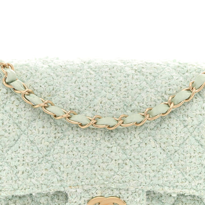 Chanel Tweed Medium Double Flap Light Turquoise 8 of 13