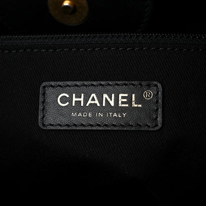 Chanel Calfskin Knit Medium Deauville Tote Black 5 of 9