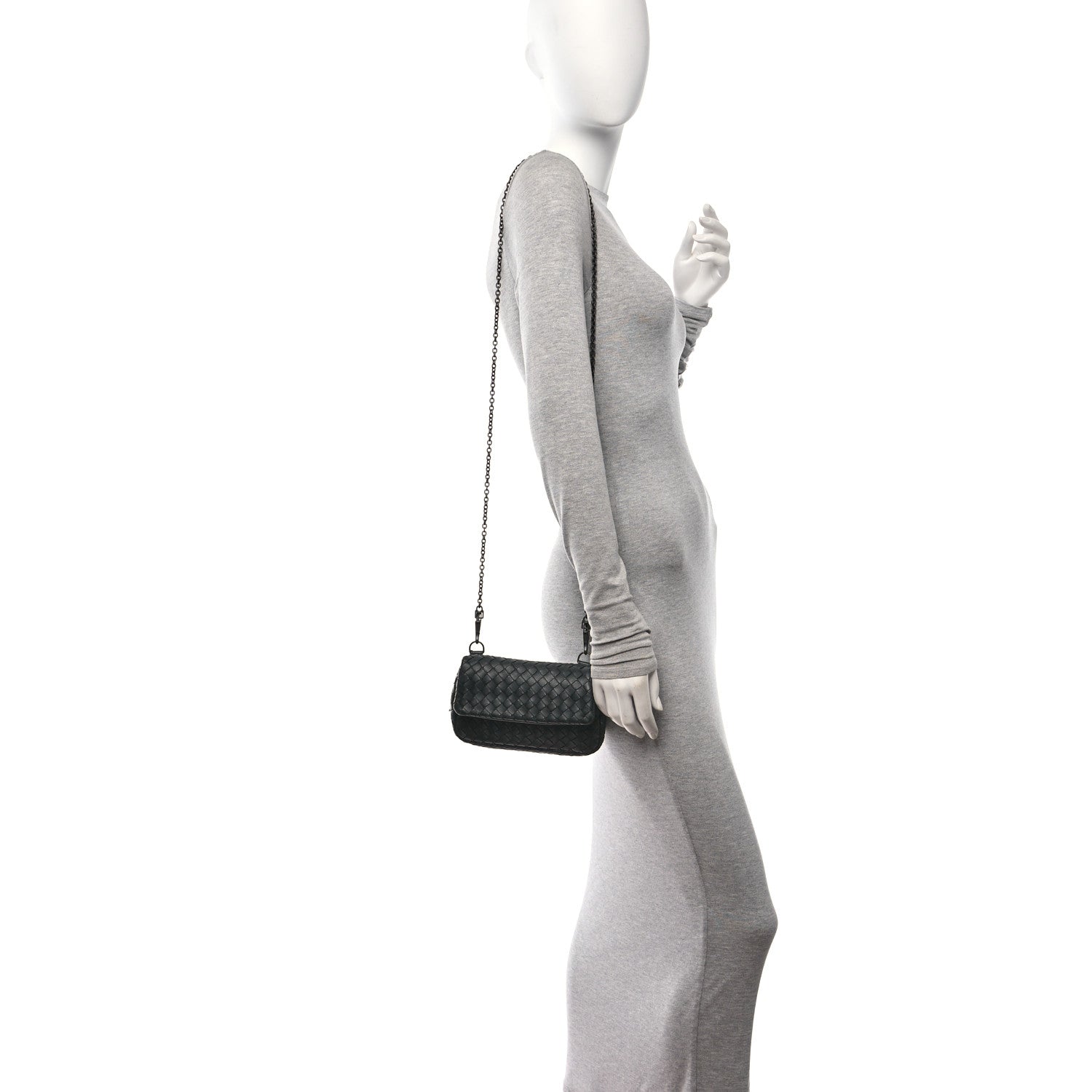 Bottega Veneta Nappa Intrecciato Mini Chain Messenger Black 2 of 13