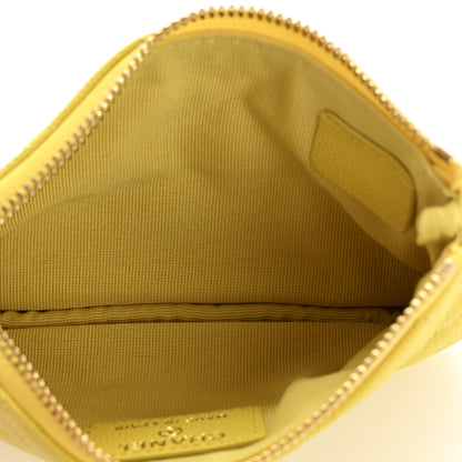 Chanel Caviar Quilted Small Cosmetic Case Yellow 10 of 14