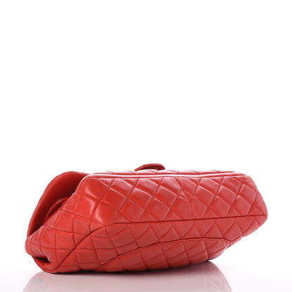 Chanel Lambskin Quilted Large Now and Forever Flap Red 5 of 10