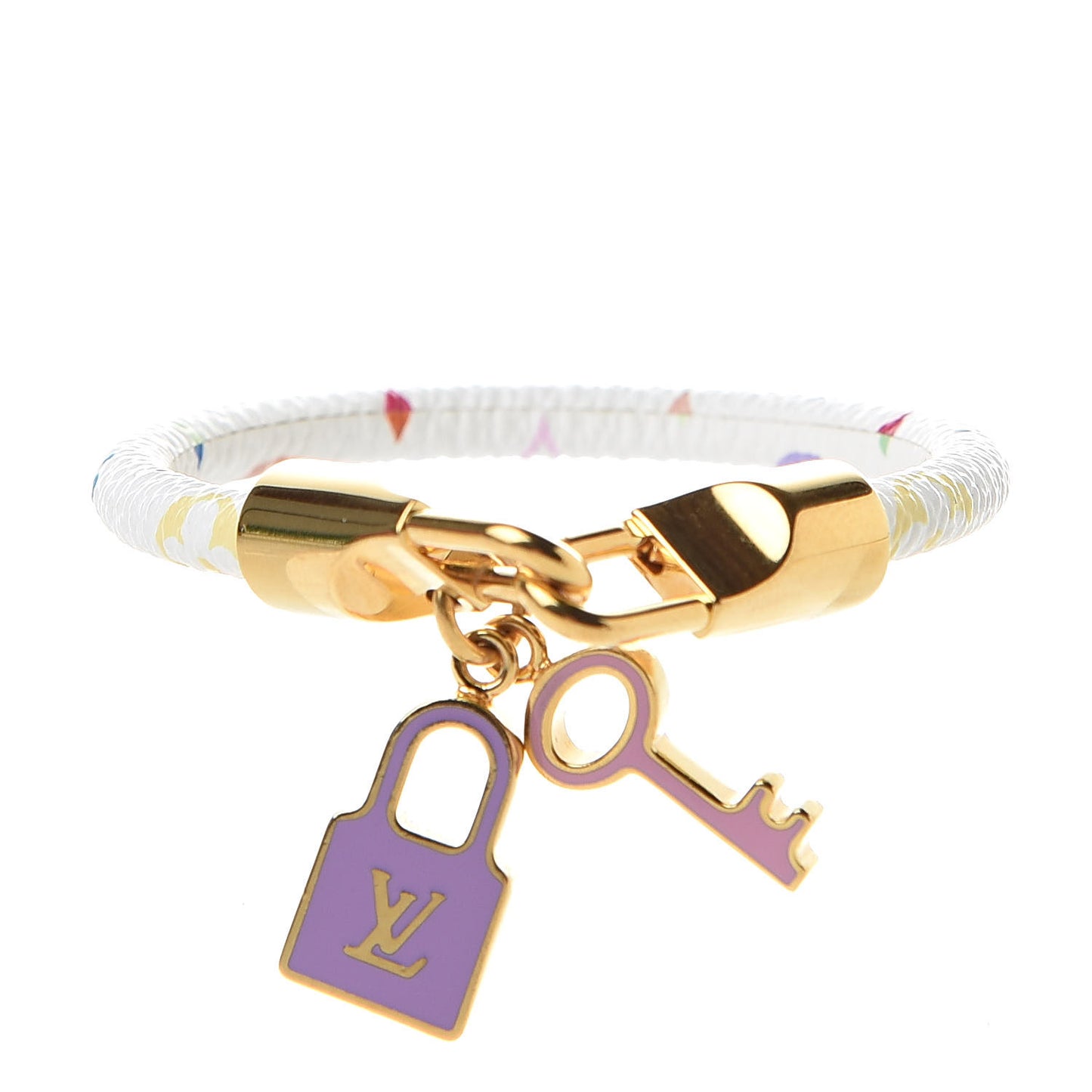 Monogram Multicolor Luck It Bracelet 17 White