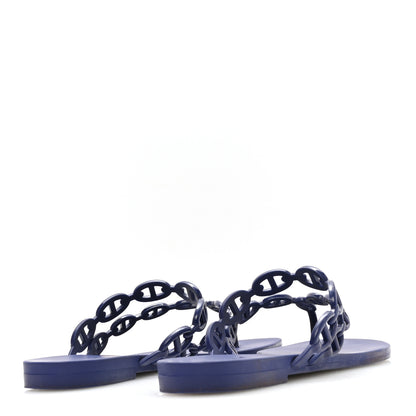Hermes Rubber Chaine d'Ancre Island Sandals 37 Bleu Smalt 4 of 8