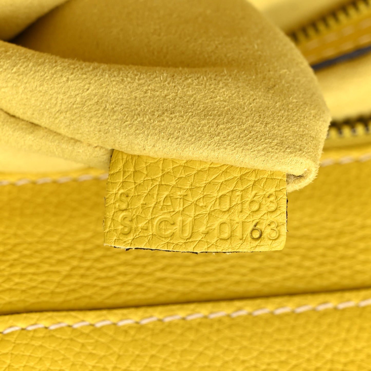 Drummed Calfskin Mini Luggage Citron