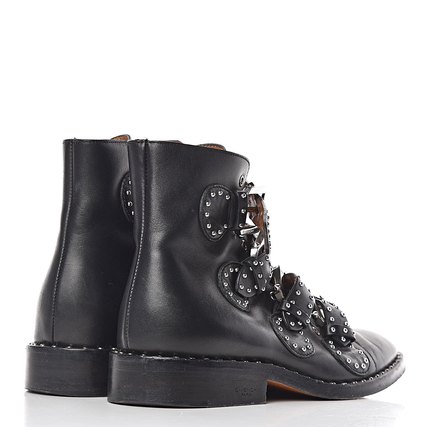 Givenchy Calfskin Studded Prue Buckle Bootie 35 Black 4 of 19