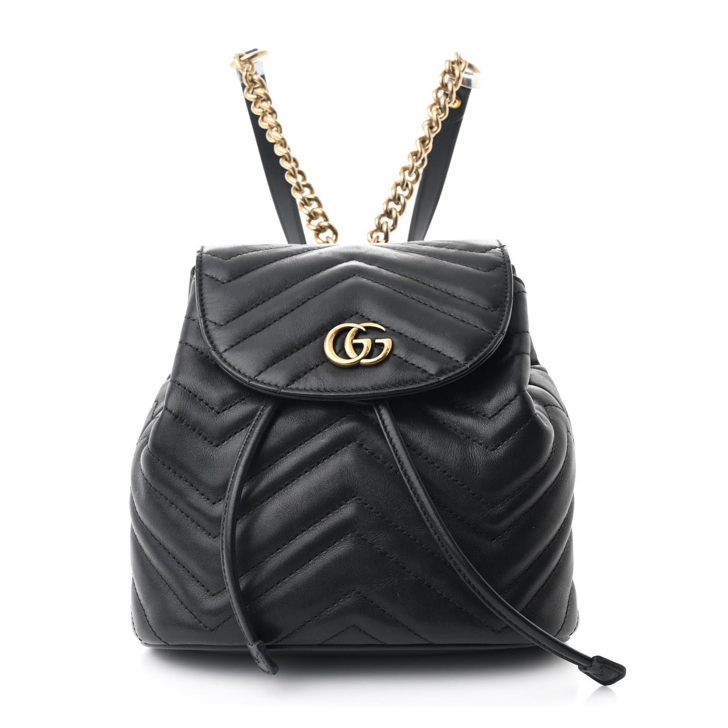 Calfskin Matelasse GG Marmont Flap Backpack Black