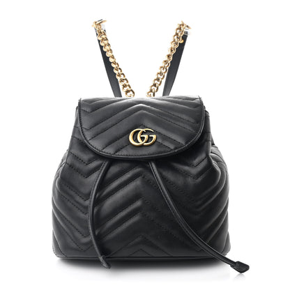 Gucci Calfskin Matelasse GG Marmont Flap Backpack Black 1 of 10