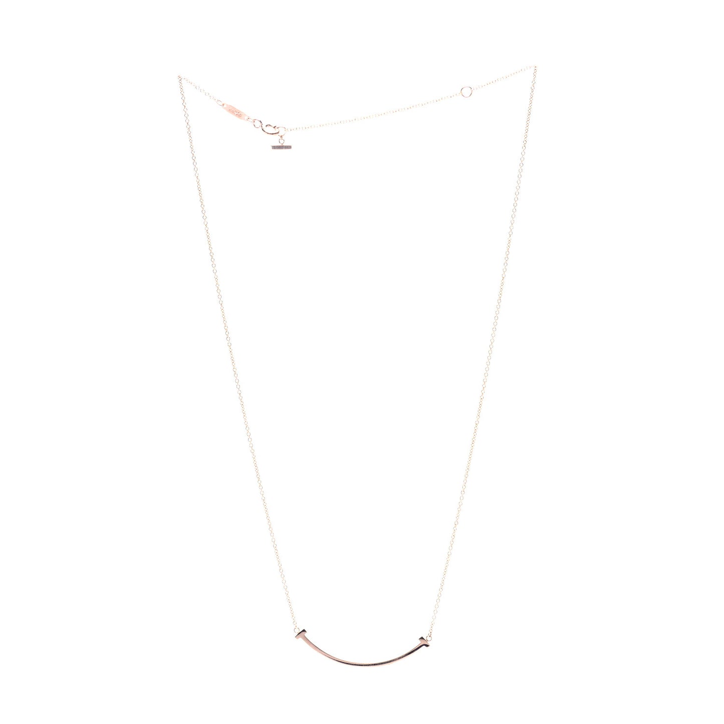 18K Rose Gold Small T Smile Pendant Necklace