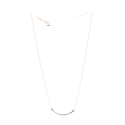 Tiffany 18K Rose Gold Small T Smile Pendant Necklace 3 of 6